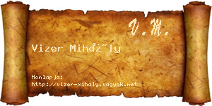 Vizer Mihály névjegykártya